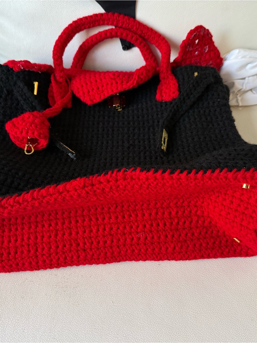 Handmade crotcheted birkin - Picture 2 of 2